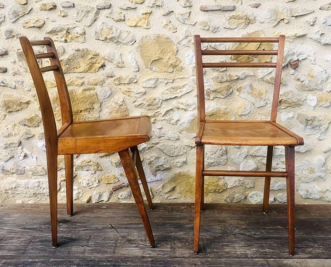 Pair of vintage bistro chairs, Stella Luterma, Circa 60'