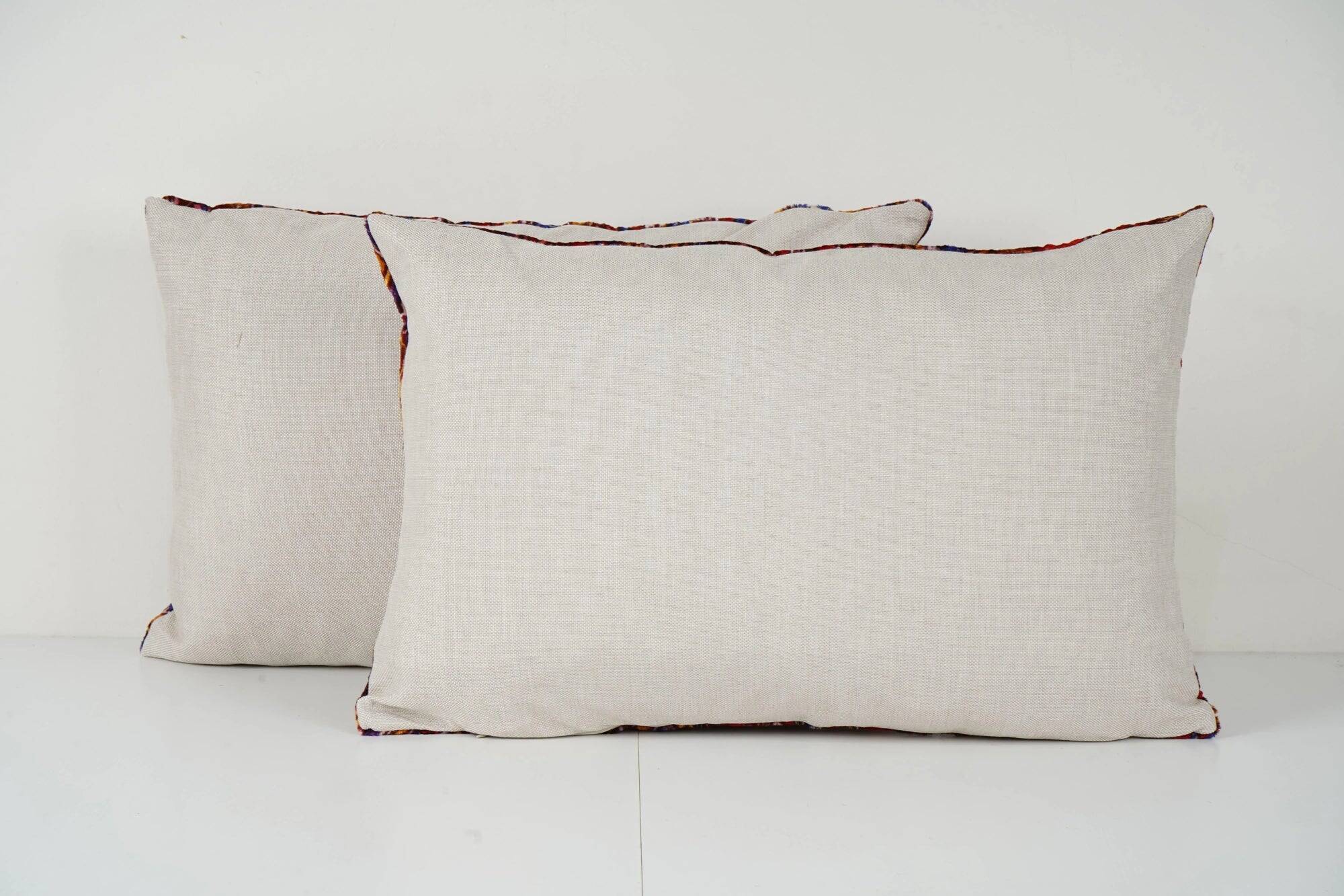 Set of 2 vintage velvet cushion covers 41x61 cm