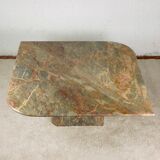 Coffee table in green marble and coral