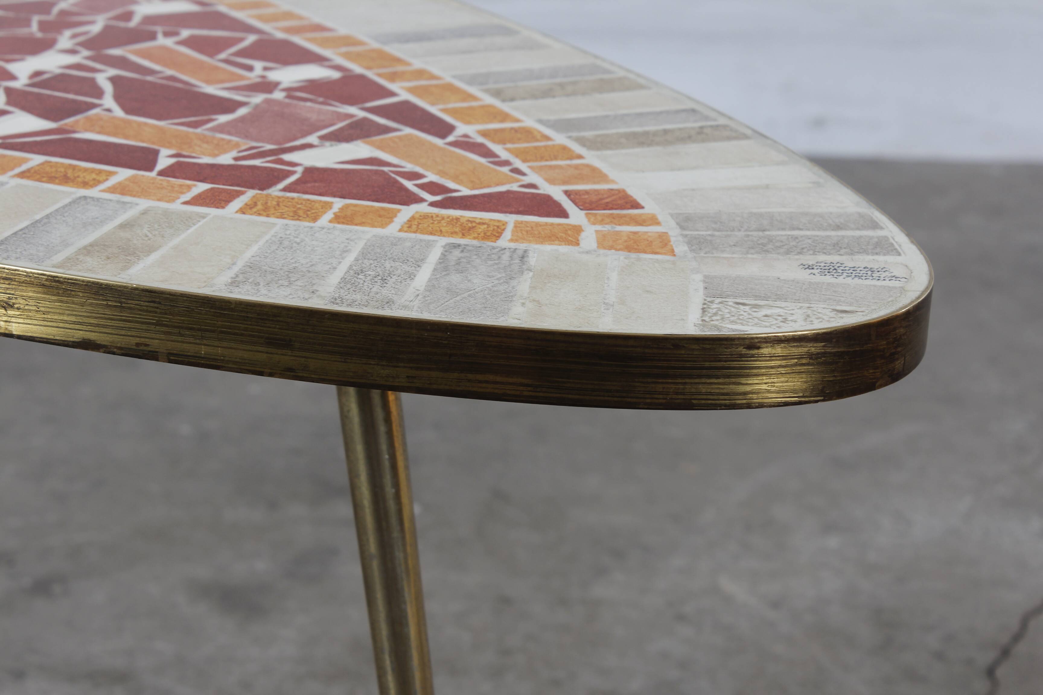 Artist mosaic table K. Theessen coffee table vintage