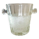 Champagne bucket, Art Deco style and period, thick, molded, frosted crystal