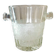 Champagne bucket, Art Deco style and period, thick, molded, frosted crystal