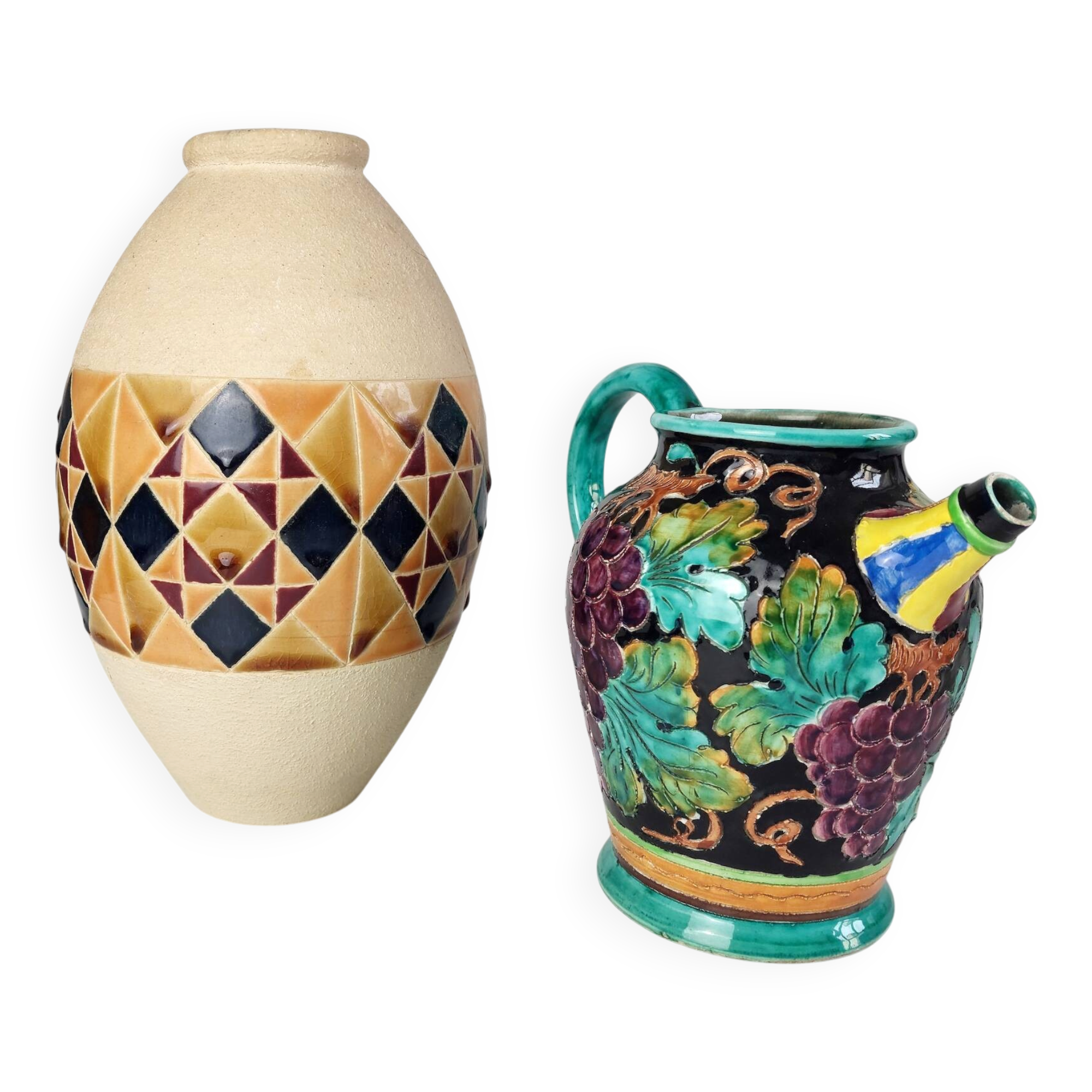 Lot of vases and carafes in earthenware and ceramic.