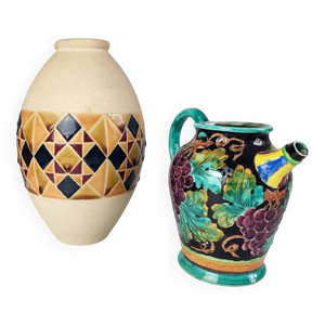 Lot vase et carafe en