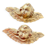 Pair of angels in gilded wood