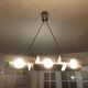 Space Age brushed aluminum pendant chandelier from the 70s