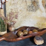Antique XXL carved solid wood leaf cutter
