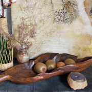 Coupe feuille en bois massif sculptée XXL ancienne