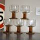 Verres vintage années 70 à pieds bloc ambré