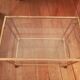 Trolley on wheels in gilded brass and beveled glass