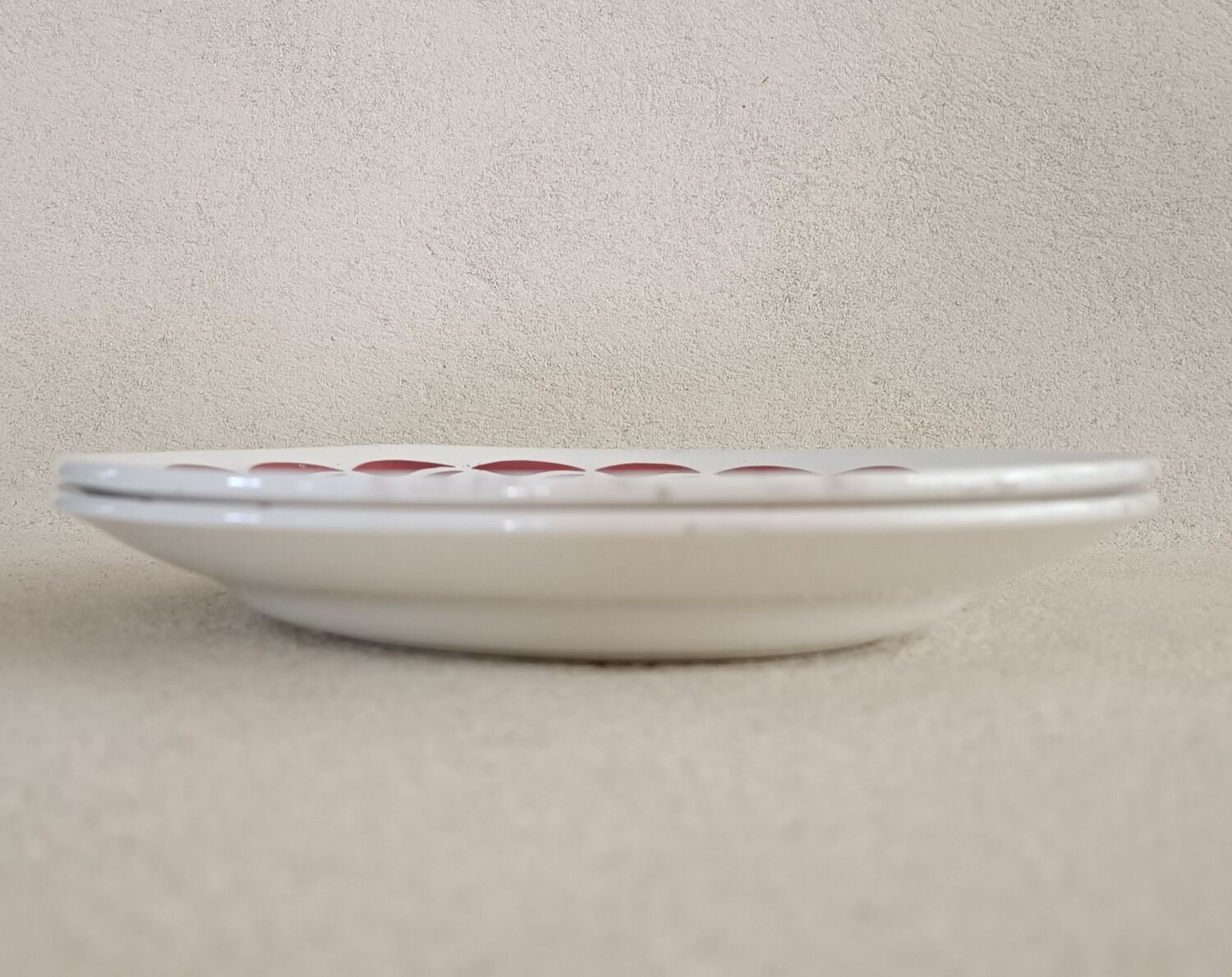2 plates decorated with rooster, Céranord