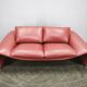 Italian Red Leather Sofa by Divanotti, Postmodern, 1990s