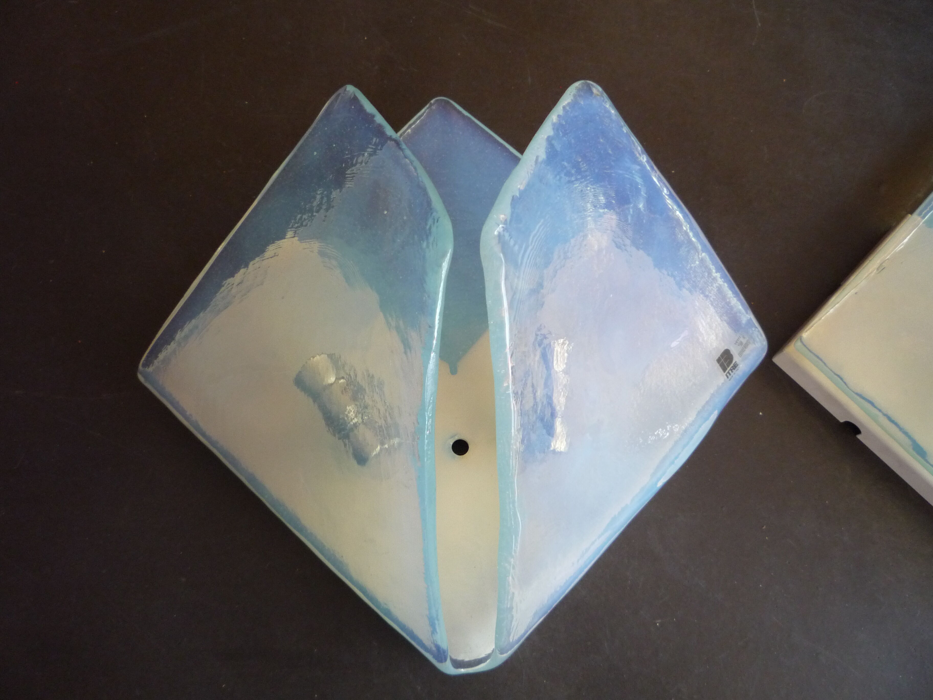 Pair of opalescent glass sconces by Carlo Nason