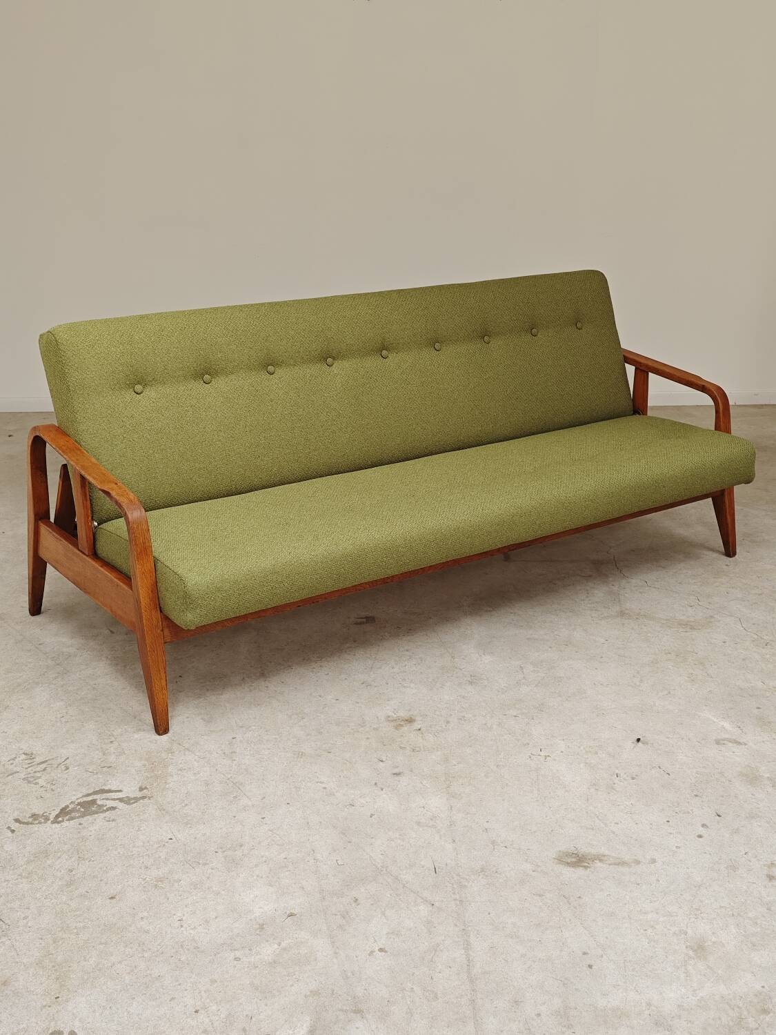Green Banquette Daybed from Czechoslovakia 1960