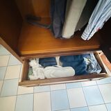 Armoire avec porte miroir en merisier Ebeniste