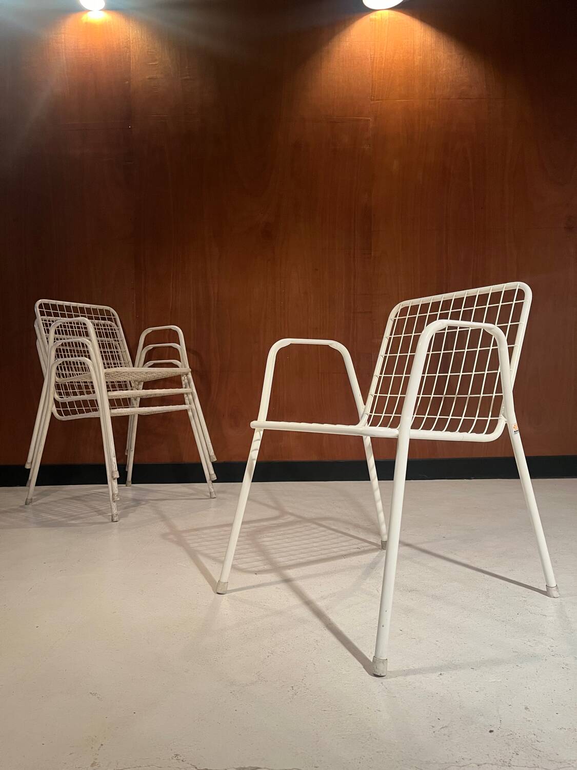 4 vintage Emu Rio chairs from Italy, 1970.