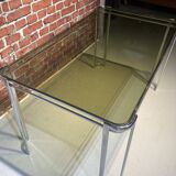 Glass and metal table