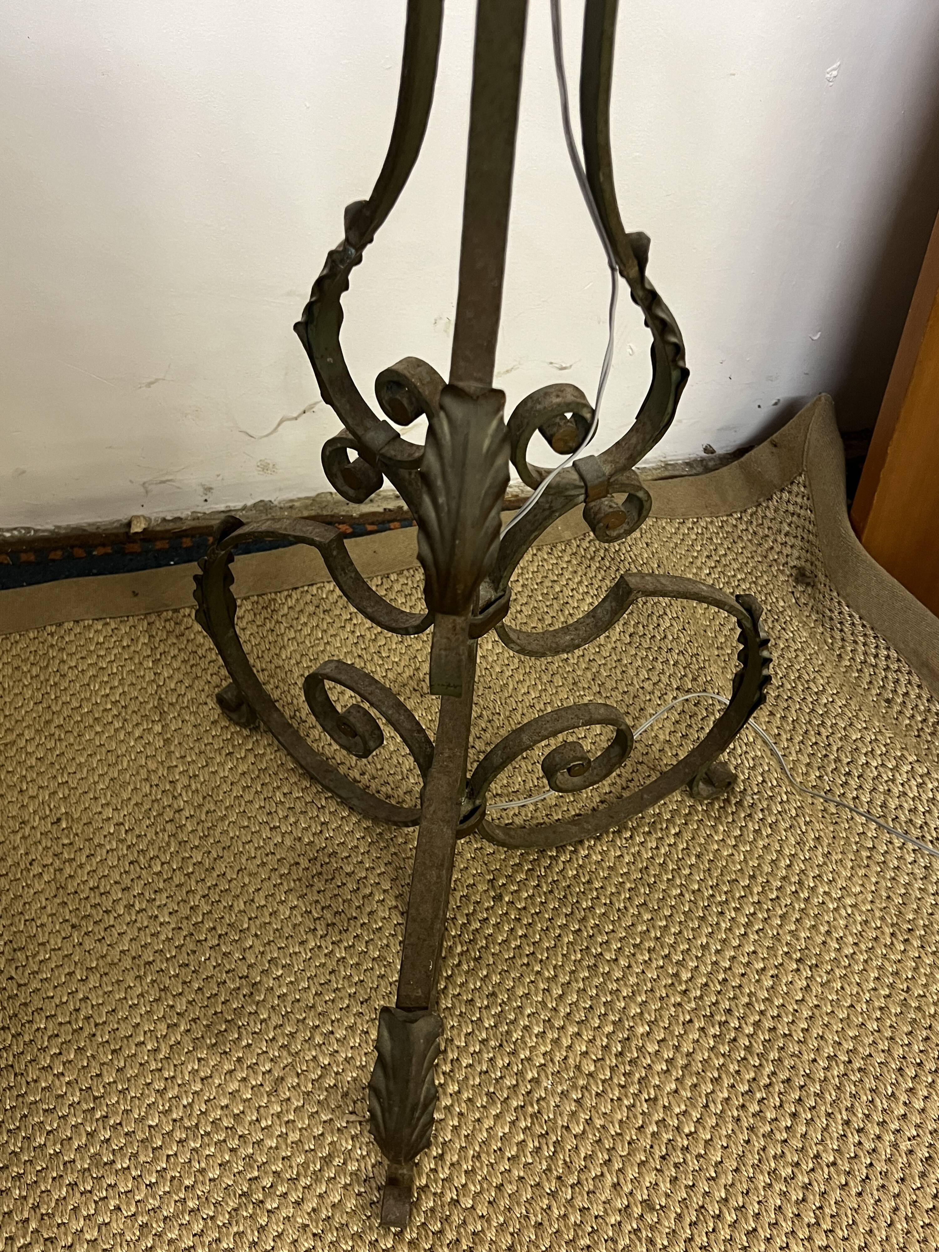 Art Deco wrought iron floor lamp base from the 1940s