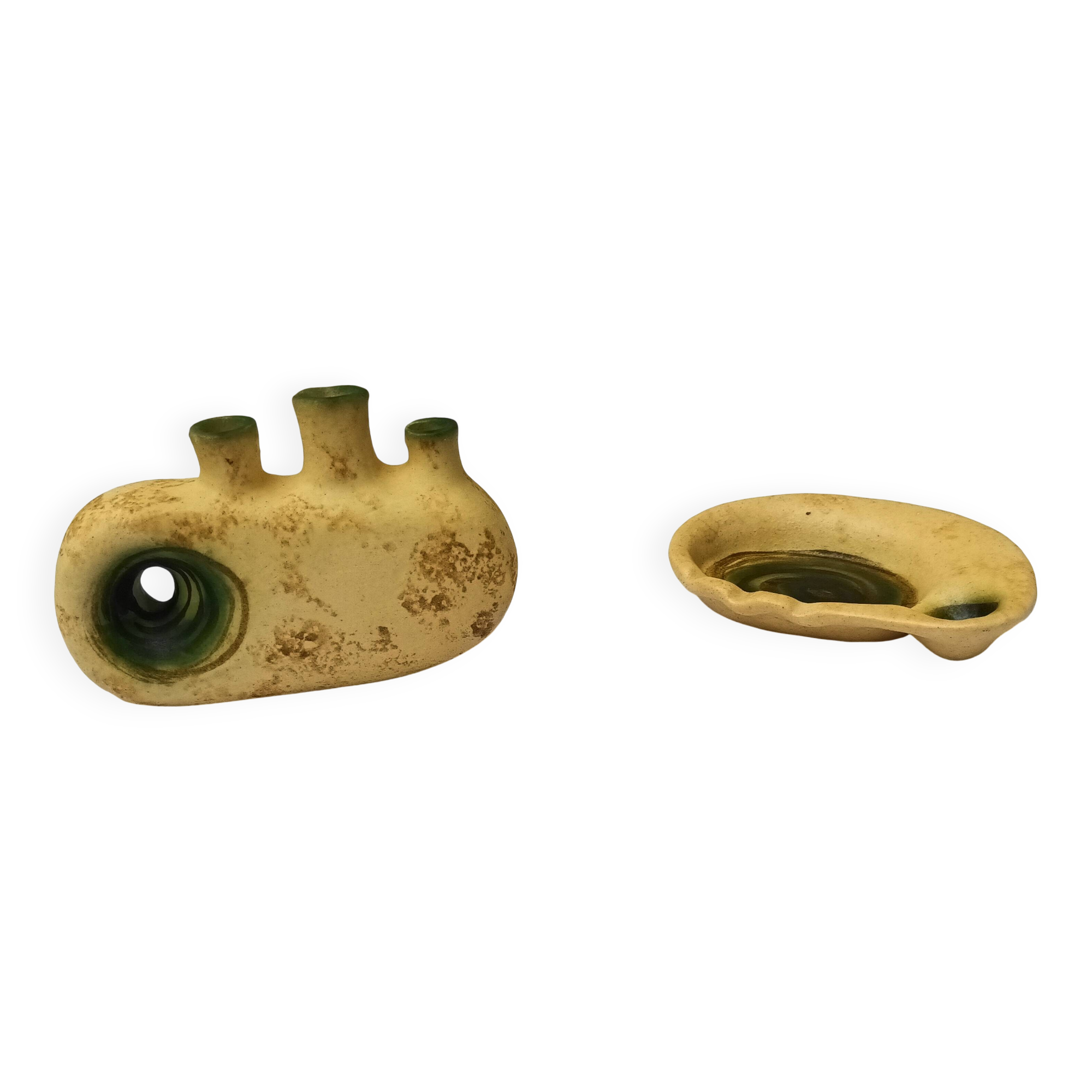 Set of 2 ceramic pieces by Nikos Dazelidis, 60s