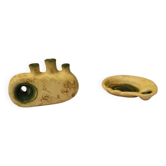 Set of 2 ceramic pieces by Nikos Dazelidis, 60s