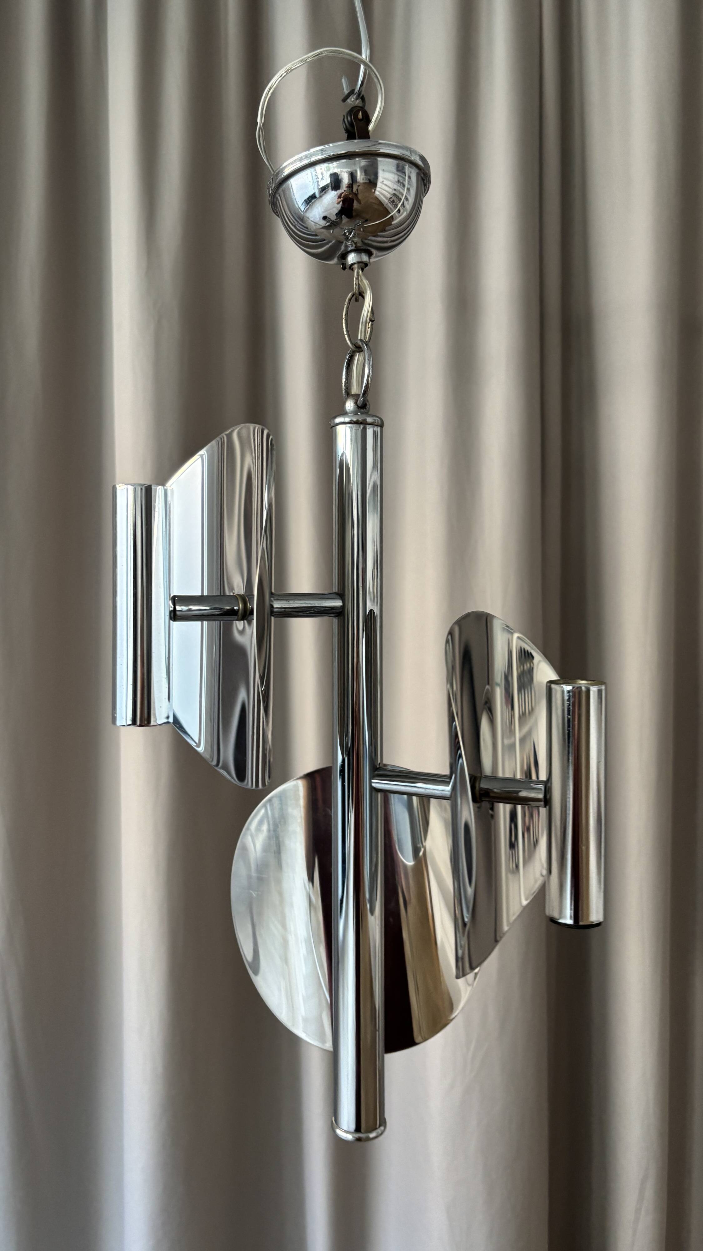 1970s Space Age chrome chandelier – 3 lights