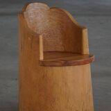 Fauteuil Stump Moderne en Pin Massif, par un Ébéniste Suédois, Wabi Sabi, années 1960