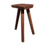Brutalist solid wood trepied stool