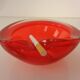 Vintage Italian Red Murano Glass Ashtray, 1960s