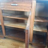 Art Deco buffet in marble and carved wood