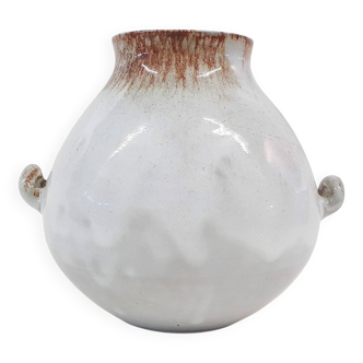 White glazed ceramic vase by Mobach, The Netherlands 1950's