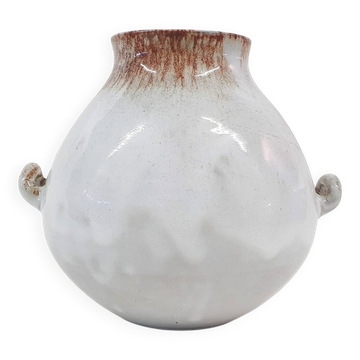 White glazed ceramic vase by Mobach, The Netherlands 1950's
