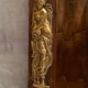 Mirror pediment nineteenth Neo classical decoration antique character brass on wood