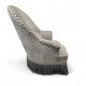 Vintage grey fringed club chair