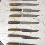 set of 8 horn knives from the 60s