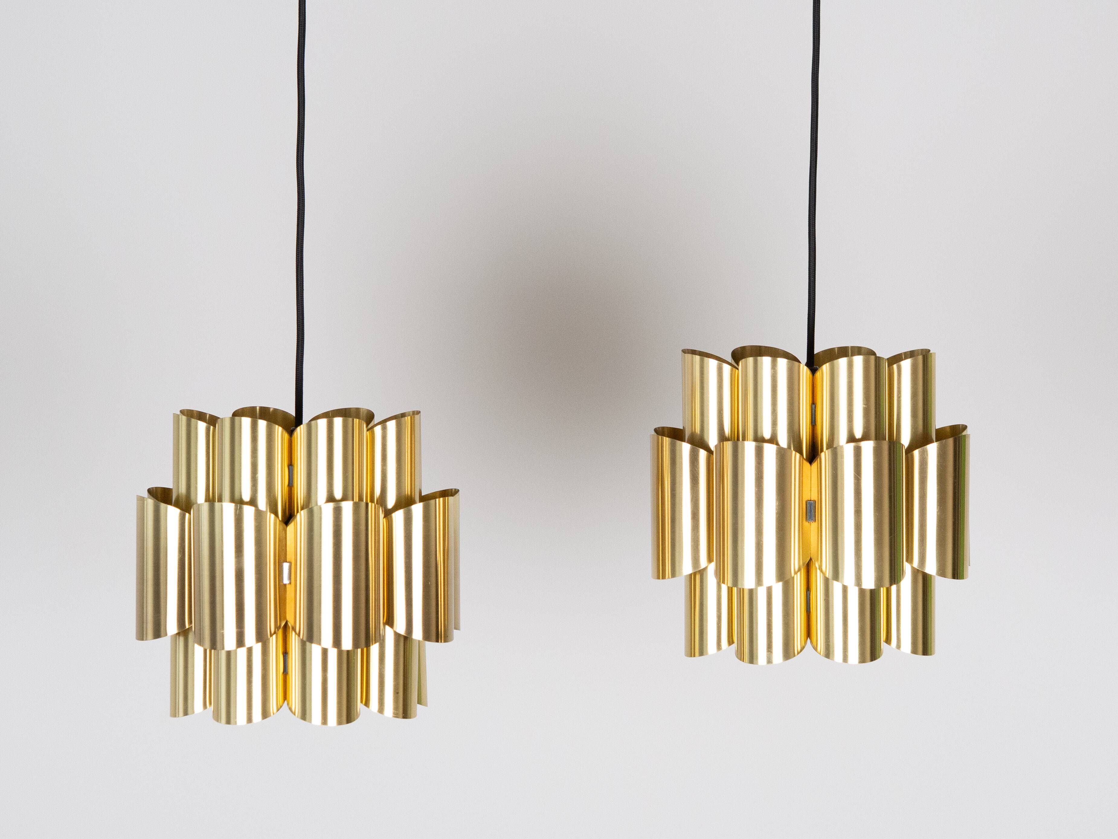 Pair of 2 Danish vintage pendant lamps by Werner Schou, 1960s