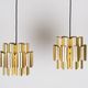 Pair of 2 Danish vintage pendant lamps by Werner Schou, 1960s