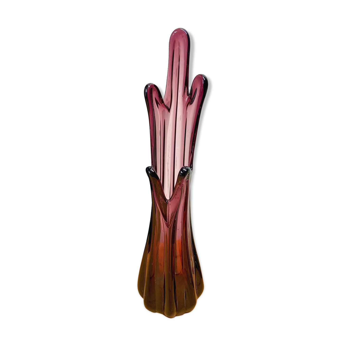 Vase soliflore en verre soufflé couleur améthyste