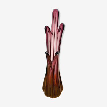 Vase soliflore en verre soufflé couleur améthyste