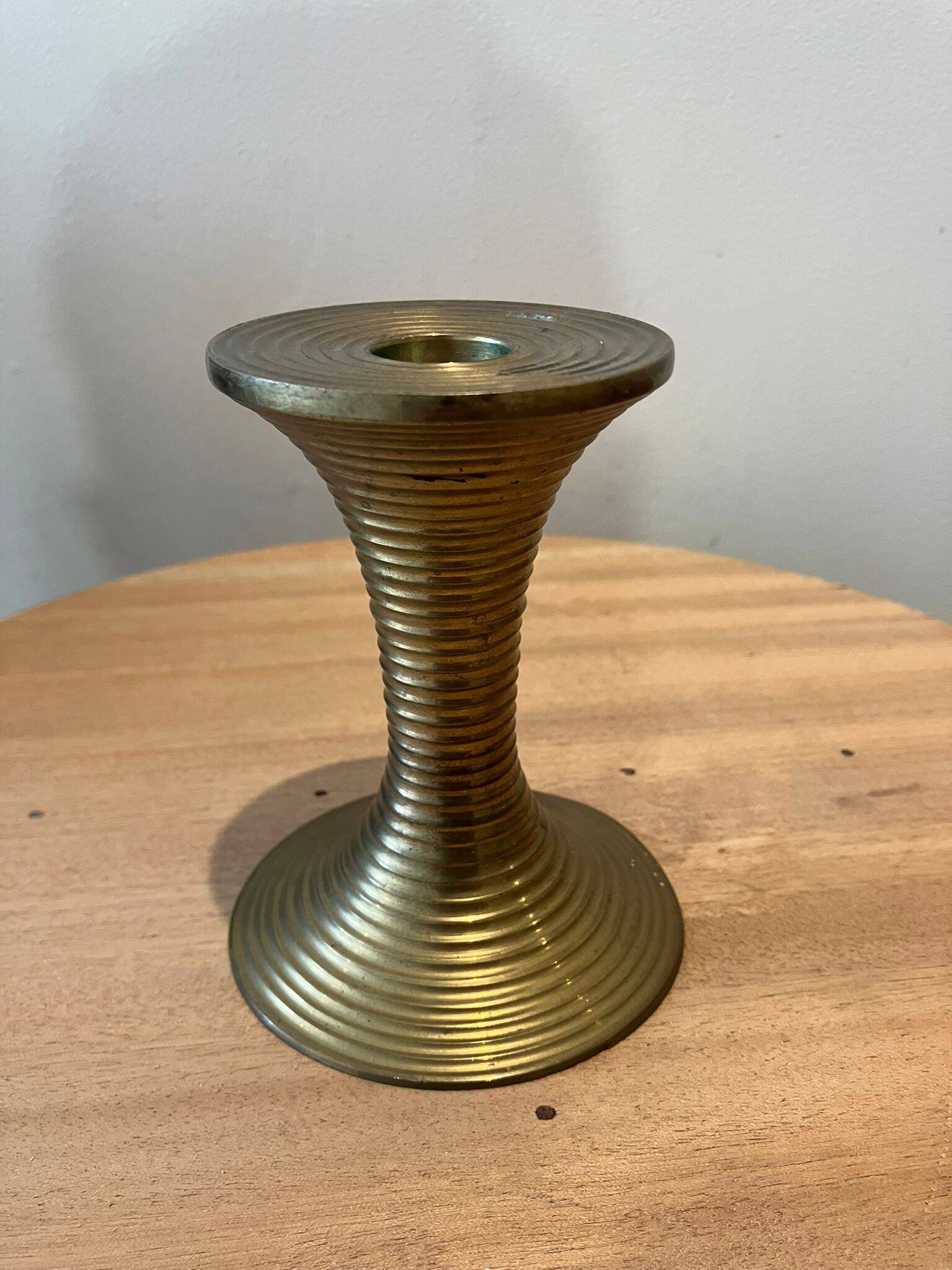 gilded brass candle holder