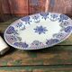 Oval dish Gien Modele Royal décor Rouen with blue arabesques 37cm
