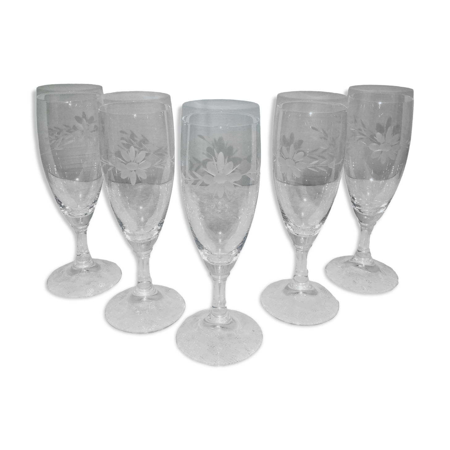 5 crystal champagne flutes