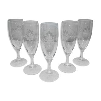 5 crystal champagne flutes