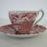 Set of 6 cups with saucers and milk jug The Hunter, England vintage