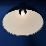 Large black enamel Bauhaus factory lamp