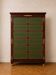 Empire-style mahogany cabinet – 12 drawers lined with green leather –