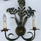 Pair of vintage palm leaf appliques
