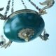 Empire chandelier 4 lights gooseneck golden bronze and painted brass