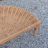 Rattan armchair and rattan coffee table from the 70s