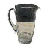 Carafe à anse en verre belle matière pied motifs billes de verre H21