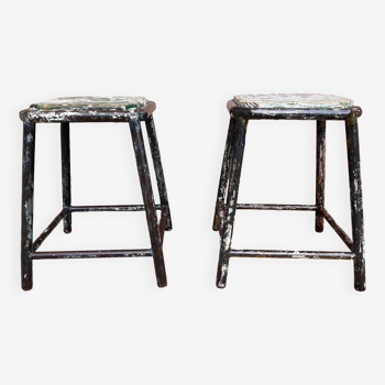 Set of 2 industrial stools